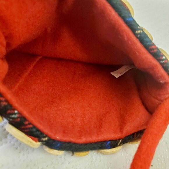 Buttons/Plaid Christmas Stocking - Picture 7 of 9